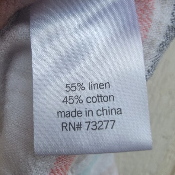 Sonoma multicolor striped elastic waist  linen blend skirt w pockets wmns sz 14 - Picture 4 of 4